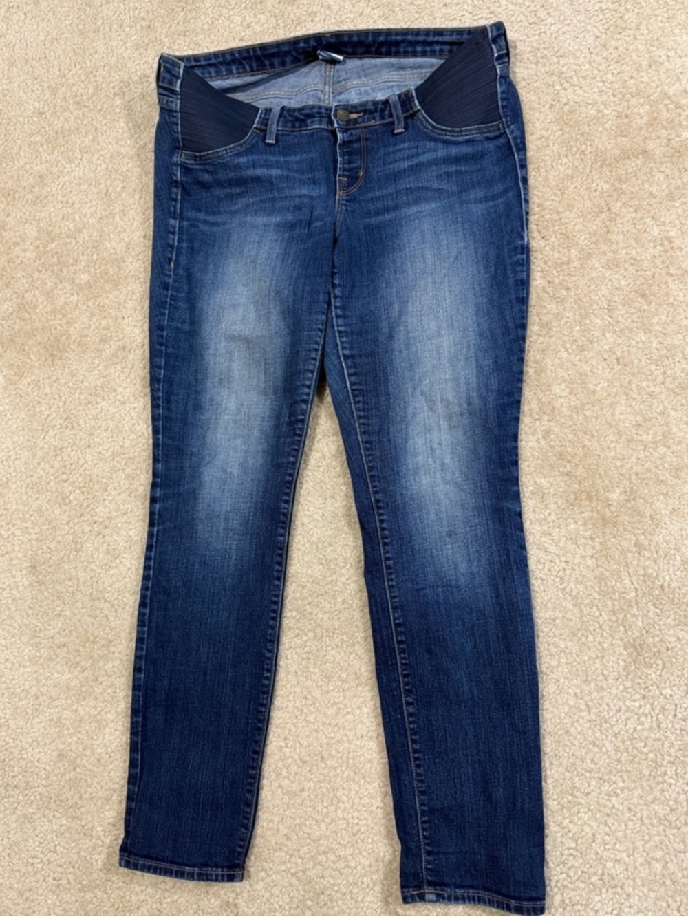 Old Navy Dark Indigo Maternity Jeggings with Navy Elastic Panels